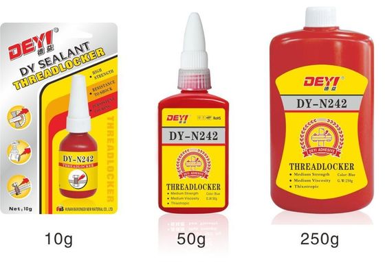 مواد اولیه اصلی آبی قدرت متوسط N242 رشته قفل چسب برای پیچ و مغز