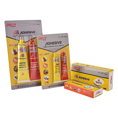 چسب دوقلوی اکریلیک اصلاح شده DEYI J37 برای تعمیر کالاهای روزمره با مقاومت بالا در برابر ضربه و مقاومت در برابر دما (-60 تا +100 درجه سانتیگراد)