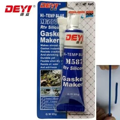 High Temperature Blue RTV Silicone Sealant Adhesive Acid Curing Gasket Maker 85g Tube